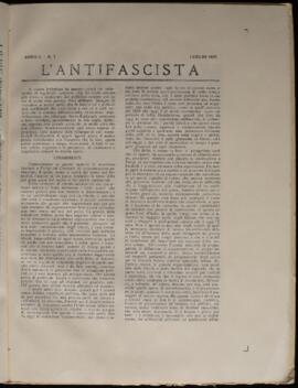 L'Antifascista, Anno 1, n. 7, Luglio 1927
